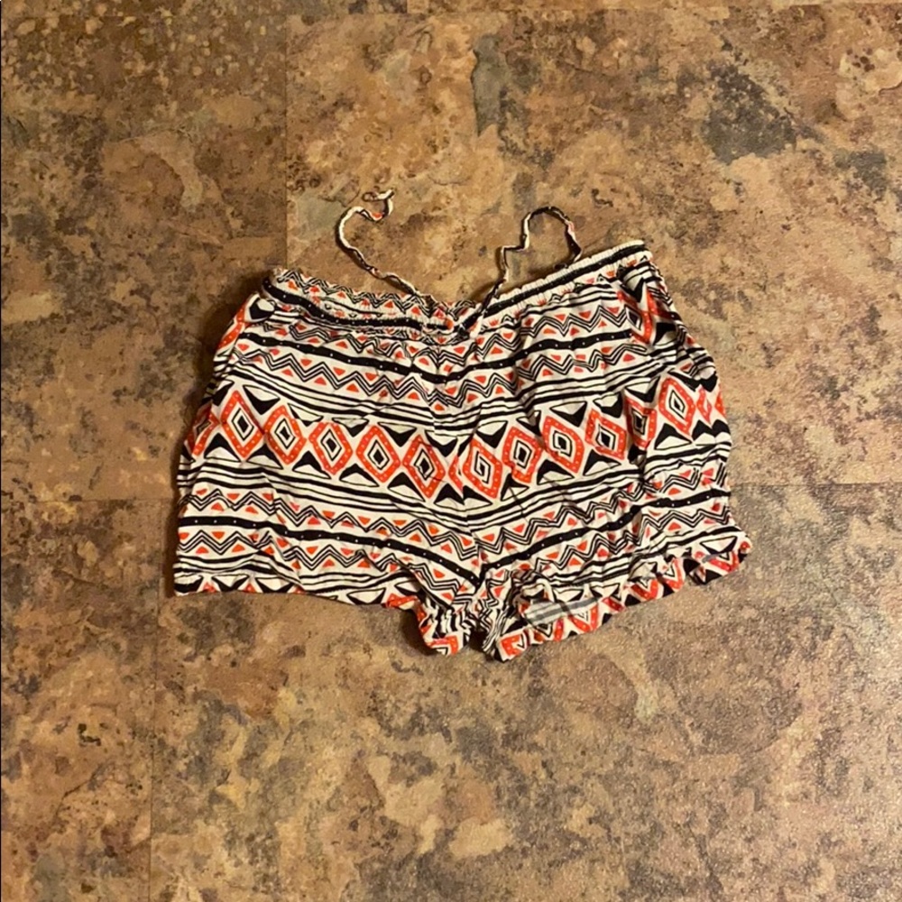 Patterned shorts.